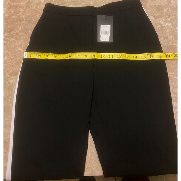 Essentials by ABS Women Black Casual Pants Size 2 Leg Stripe With Red And White￼ - Picture 9 of 11